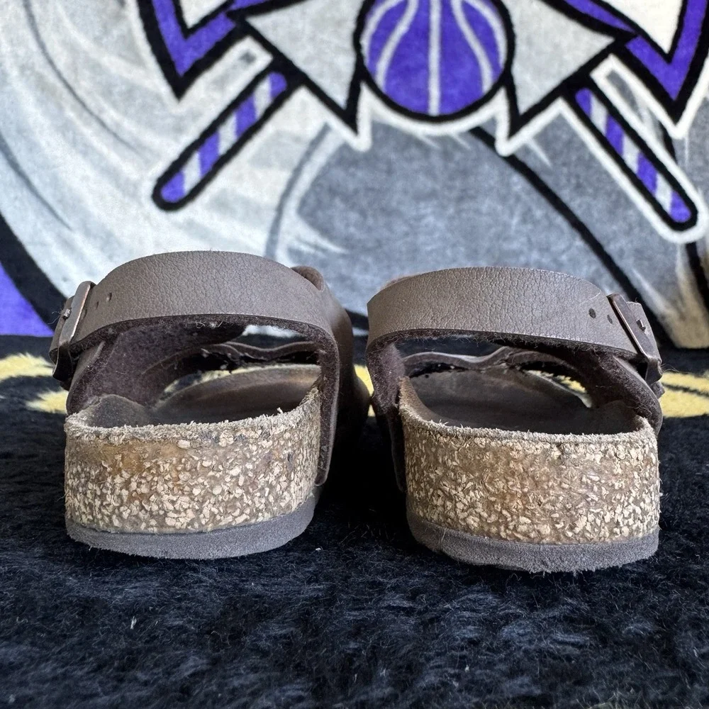 Size 25/7C - Birkenstock Sandals Kids Brown Strappy Cork Buckle Shoes Germany
